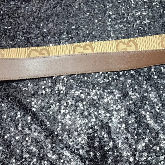 GUCCI 400593 Jumbo GG Canvas Leather Belt Waist 120 48 - Picture 6 of 10